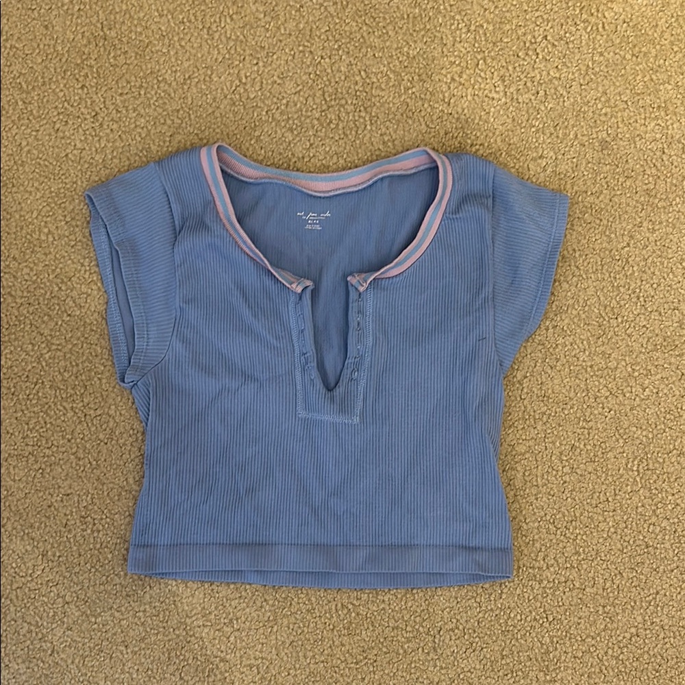 Blue Short Sleeve Urban Outfitters Top